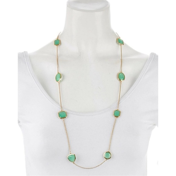 KATE SPADE • Green & Gold Vegas Jewels Scatter Long Necklace - Picture 6 of 7